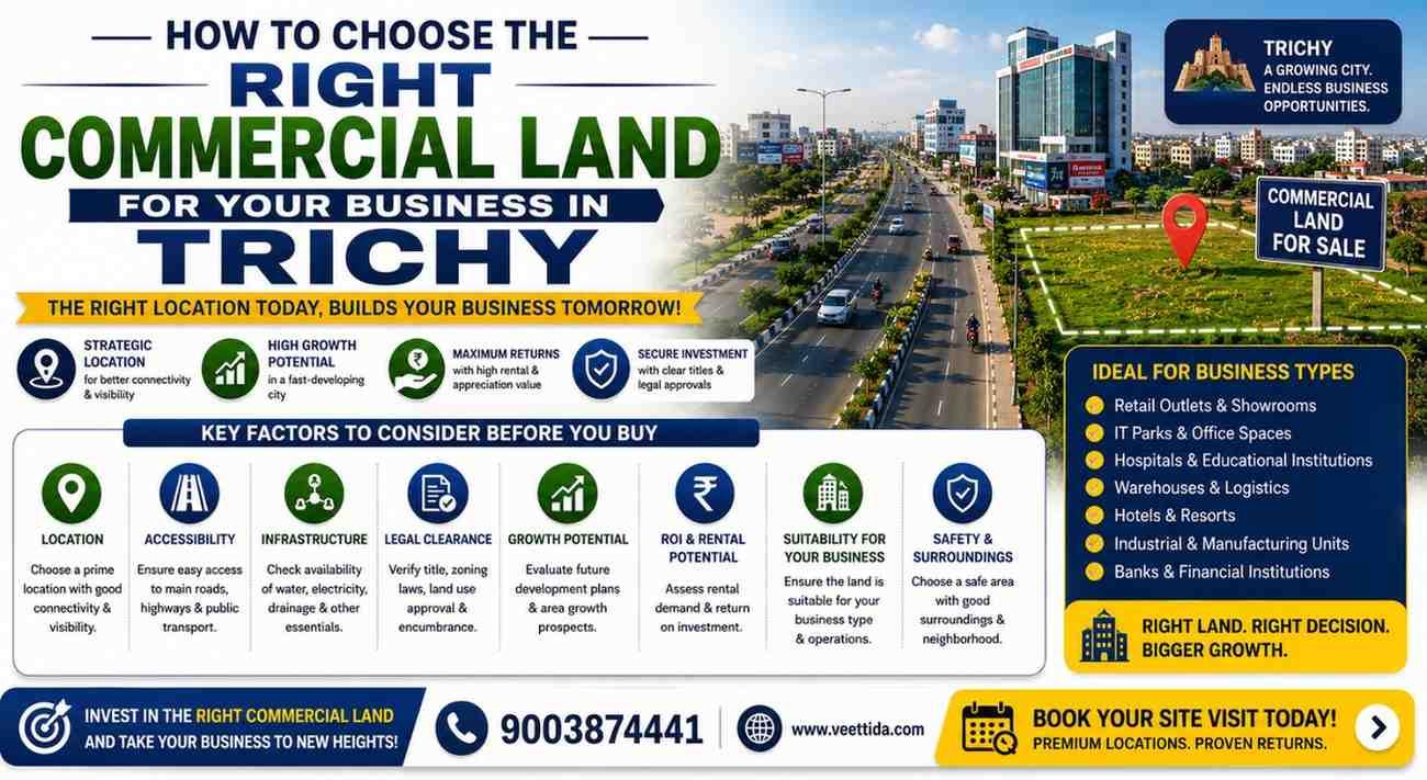 How to Choose the Right Commercial Land for Your Business in Trichy
